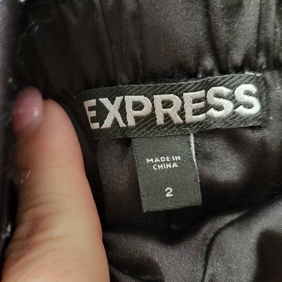 Express Black Dress Strapless Formal Midi Pleats Aline Lined Padded Women Size 2 - Picture 3 of 16